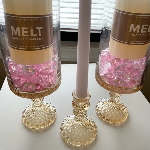 Candle Set- New Handmade Home Decor comes with New Candles + Holders - Picture 6 of 9